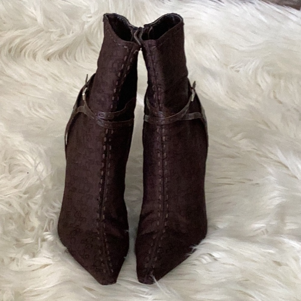 BCBG Girls Brown Fabric Bootie w/Logo Print